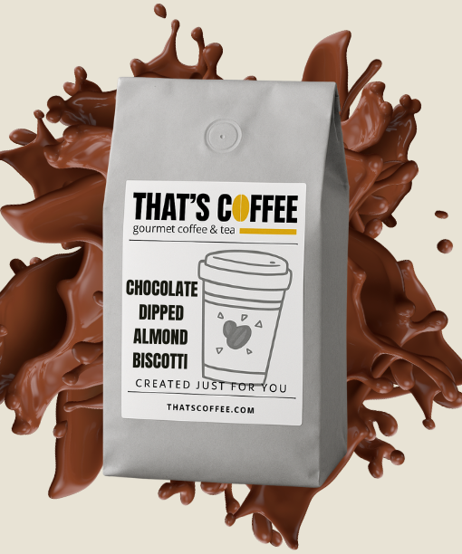 Chocolate-Dipped Almond Biscotti Coffee Beans