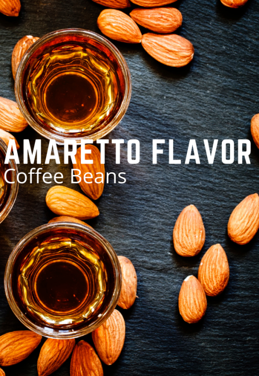 Amaretto flavored coffee beans