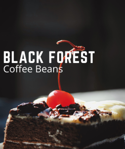 Black forest flavored coffee beans