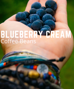 Blueberry flavored coffee beans