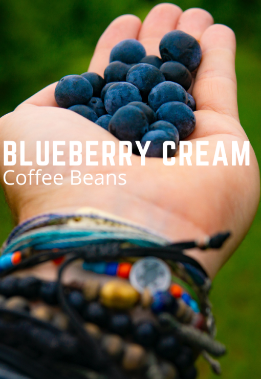 Blueberry flavored coffee beans