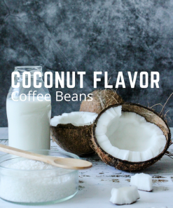 Coconut flavored coffee beans