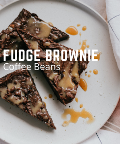 Fudge brownie flavored coffee beans