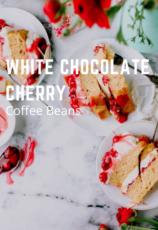 white chocolate cherry flavored coffee beans